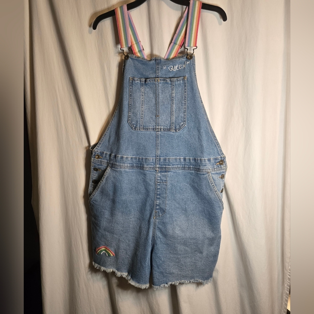 Take Pride Denim Overalls with Rainbow Straps